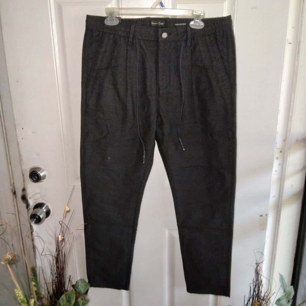 NWT Maximus Dutti 1982 Black Casual MD Sport 99%Cotton Slim Fit Pants Size 34